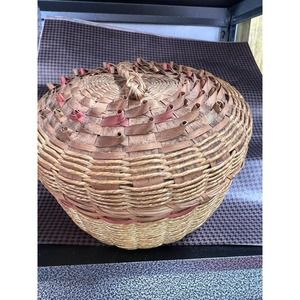 Vintage Woven Sewing Basket